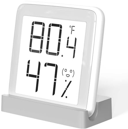 Meawow E-ink Thermo-Hygrometer for Home | HD Screen Indoor Thermometer | High Acurracy Temperature and Humidity Sensor | Warranty (MHO-C202)