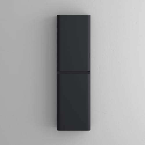 Mai & Mai Seitenschrank Badezimmerschrank mit 2 Türen und 4 Fächern | BTH: 35x20x120 cm, Hochschrank Badregal, Allzweckschrank in Matt Schwarz Lucca