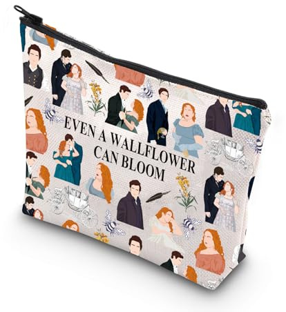 Polin Season Make-up-Tasche, Motiv: Wallflower Social Club, Geschenk, auch ein Mauerblümchen kann blühen, Geschenke für Colin's Carriage Rides, Sogar ein Wallflower UK