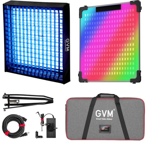 GVM LED Videolicht Panel, 200W RGB 2000K-10000K Studiolicht Dauerlicht mit Softbox, 19200lux@0.5m LED Fotografie Licht für Studio Film Foto Video, 16 Arten von Lichtszenen Videoleuchte Fotolicht