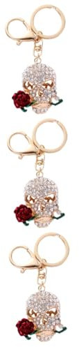 VALICLUD 3stücke Damen Schlüsselanhänger Mit Und Rosenmotiv Metall Für Handtaschen Einzigartiges Halloween-Design Leicht Und Tragbar Als Für Frauen