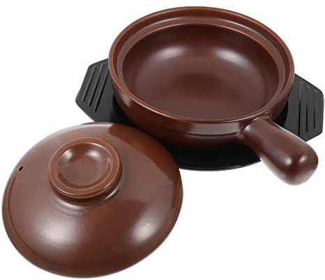 SECFOU Pentola Per Zuppa in Ceramica Pentola Da Cucina Resistente Per Stufato Multifunzionale Design Antiaderente