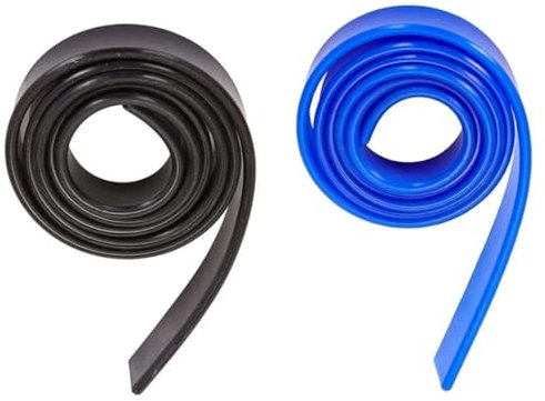 XPEX 2 Stück Gummilippe Abzieher, Fensterabzieher Silikon Ersatz Lippe 105 Cm, Ersatz Wischergummi Zuschneidbar, Werden Soft Ersatzgummi Für Fenster Glas(Schwarz/Blau)