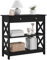 Yaheetech Table Console en Bois MDF Meuble d'Entrée avec 2 Etagère de Rangement Design en Forme X pour Salon Couloir Table d'appoint Noir 80 × 30 × 80 cm