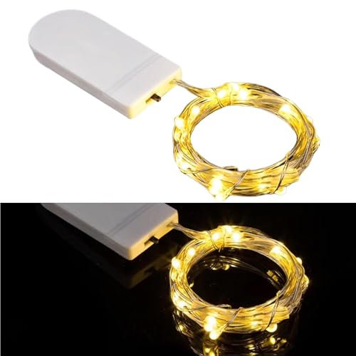 Fata di luci a batteria, lucine scintillanti a batteria 1m piccole lucine festive a LED lucine decorative per uso interno per Natale, Capodanno, Pasqua, Capodanno