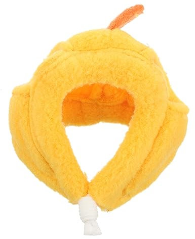 Happyyami Haustierhutdekoration Minihüte Für Schlangen Tiere Hunde-Propeller-Hut Kaninchen-kätzchen-mütze Hamsterkopfbedeckung Kindermütze Süßer Entenhut Pfoten Polarfleece Yellow