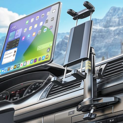 Kolasels CD Slot Tablet Car Mount [Lossless Installation] Height Adjustable CD Player Tablet Holder for Car, Truck, Compatible with 4-13 iPad Pro 12.9 Air Mini, Galaxy Tab, iPhone16 15, Z Fold 6 5