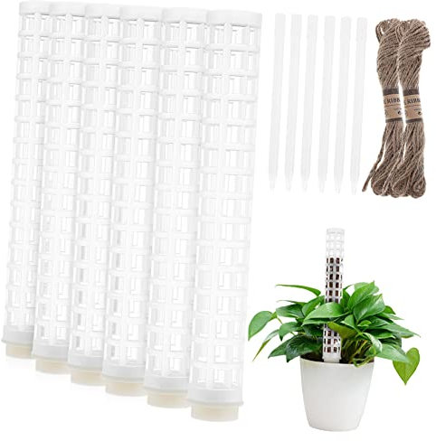 FONDOTIN 6 Stück Säule Stangen für Kletterpflanzen Gartenstöcke Spalier für Kletterpflanzen im Innenbereich Trekking Poles Kletterstab Pflanzenstangen Moosstangen für Zimmerpflanzen Sport