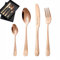 Kundenspezifisches graviertes Besteck-Set, 1 Set von 4 Stück, personalisiertes Besteck für Erwachsene, Gabel, Messer, Löffel und Teelöffel graviertes Edelstahl-Besteck-Set (Rose Gold)