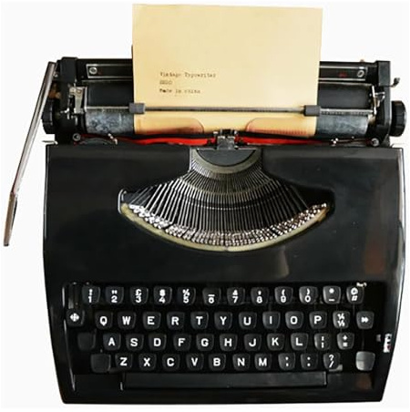 Classic Old Fashioned Manual Typewriter Machine With Ribbon,vintage Manual Typewriter Machine For Typing Letters & Notes,portable Typewriter Decor For Home Office(11.8D x 11.8W x 3.2H, Black)
