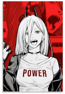 HUWYREWQRH Power Chainsaw Man Anime Posters Aesthetic Wall Art Decor Vintage Canvas Decorative Painting Poster for Living Room Bed Room 08x12inch(20x30cm) Unframe-style