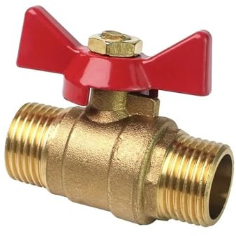 Zweiwege-Kugelhahn aus Messing mit Absperrklappe und Innengewinde for Brennstoffe, Gas, Wasser, Öl Luft (1/4, 3/8, 1/2, 3/4)(DN15,M-F)