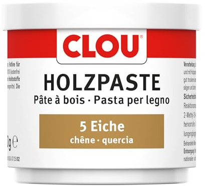 CLOU Holzpaste Eiche – Holzkitt & Reparaturpaste für Böden & Möbel – 150 g