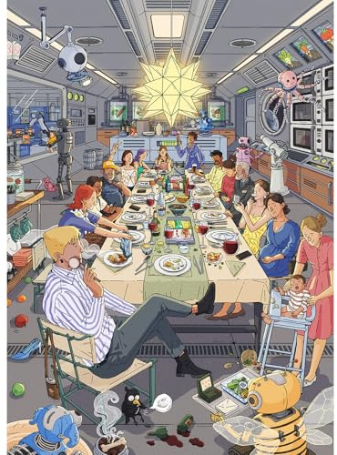 HUADADA 1000 Piece Jigsaw Puzzles for Adults-Space Banquet | Eco matte oil print, eye strain relief, tight puzzle piece fit, vibrant colours,gifts for men women