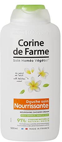 Corine de Farme - Douche Soin Surgras au Monoï de Tahiti - Nourrit et Hydrate la Peau - pH Neutre, 95% d’Ingrédients d’Origine Naturelle, Formulation Clean Beauty, Fabriqué en France - 500 ml