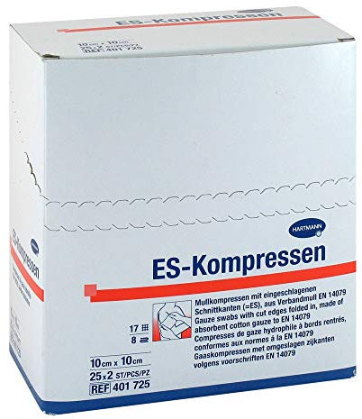ES-KOMPRESSEN steril 10x10 cm 8fach 25X2 St