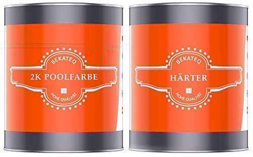 BEKATEQ BK-800EP 2K Poolfarbe 1KG RAL1001 Beige - zweikomponentige PU Schwimmbadfarbe für Becken, Brunnen, Pools aus Beton, Stahl, GFK - schnelltrocknende & UV-feste Beschichtung