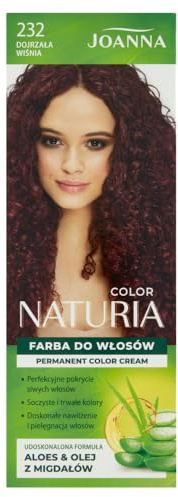 Joanna Naturia Color Haarfarbe für Frauen - Sorgt für Lang Anhaltende Farbe - Enthält Aloe vera und Mandelöl - Attraktive und Tiefe Haarfarbe - Farbe Reife Kirsche