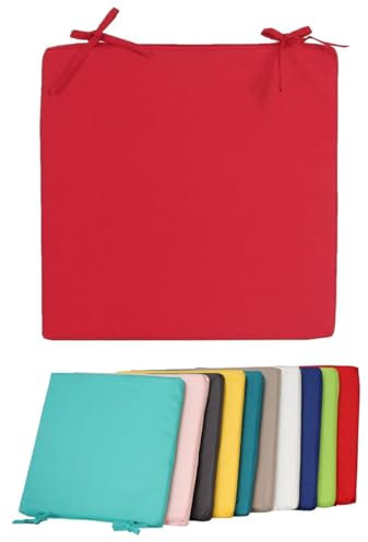 Coen Bakker Jack Outdoor Stuhlkissen 40x40cm Lounge Kissen Wasserfest Sitzkissen Garten Lotus Effekt, Farbe:Rot