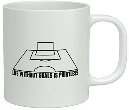 Shopagift Life Without Goals is Pointless - Football White 10oz Novelty Gift Mug Cup