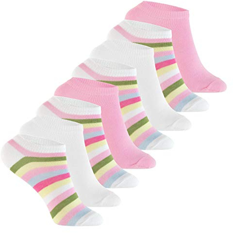 Footstar Kinder Sneaker Socken (8 Paar) Bunte Kurzsocken für Mädchen & Jungen - Multicolor 23-26