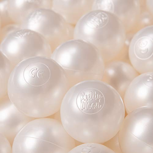 KiddyMoon 300 ∅ 6Cm Kinder Bälle Für Bällebad Spielbälle Baby Plastikbälle Made In EU, Perle