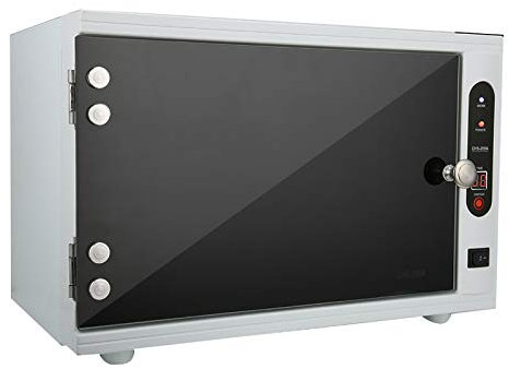 Cabinet de stérilisation UV et à haute température 2 en 1, Boîte de désinfection à grande capacité, 35,3 * 20,7 * 23,5 cm, Équipement de stérilisation pour serviettes et ciseaux chauds(Eu)