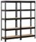 Yaheetech Scaffali/Scaffalature Garage in Metallo 150 x 30 x 140 cm Magazzino Industriale a 5 Ripiani Regolabili Carico Massimo per Ripiano 150 KG Nero