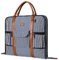 S-ZONE Herren Kleidersack Anzugtasche Canvas Echtleder Trim Kleidertasche für Reisen Kurzurlaub Geschäftsreisen Aufbewahrung, Blau Gestreift, L
