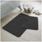 GC GAVENO CAVAILIA 2-teiliges waschbares Badezimmermatten-Set, extra saugfähig, rutschfest, superweich, Toilettenteppich-Set, Anthrazit, normal (50 x 80, 50 x 40 cm)
