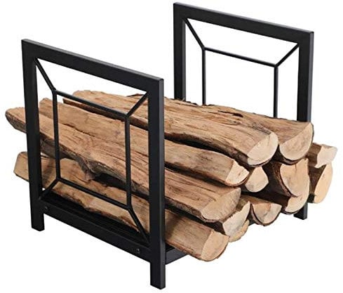 Cestas de leña Pequeño Estante de Leña de Hierro Forjado, para Sala de Estar, Patio, Terraza, Porche, Estufa de Leña/Hogar/Chimenea, Fácil Montaje