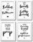 WIETRE Premium 4er-Set lustige Bad WC Sprüche | Badezimmer Toilette Zitate - Deko Bild | Kunstdruck A4 Poster witzig (mit weißen Rahmen)
