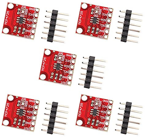 Jopto 5 Stück MCP4725 I2C DAC Breakout Modul 12 Bit Auflösung I2C DAC Entwicklungsplatine 2,7 V bis 5,5 V Versorgung mit EEPROM Kompatibel mit Arduino Raspberry Pi