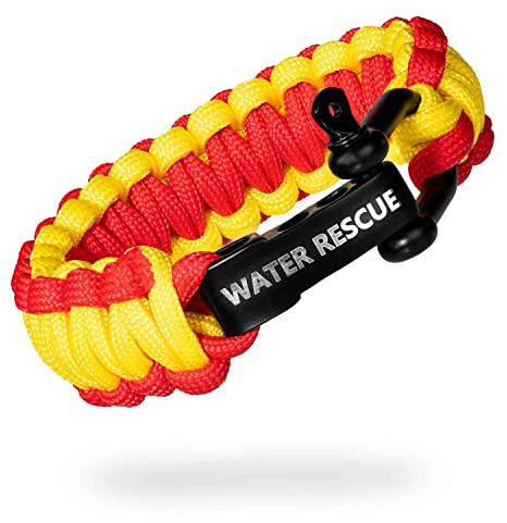 LIFE IS SIMPLE | Paracord Survival Armband | Water Rescue gelb, rot | Verstellbarer Verschluss | für Outdoor, Camping, Wandern