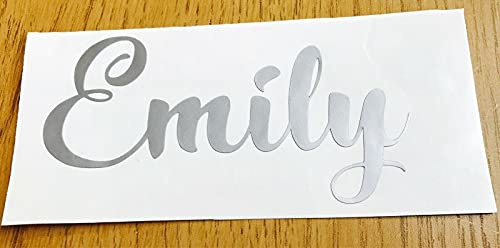 Water Bottle Name Stickers, Kids Name Decal, Personalized Vinyl Sticker, Personalized Label Decal, Custom Name, Lettering Drinks Bottle Sticker, School Bottle Name Stickers (5x12, Silver)