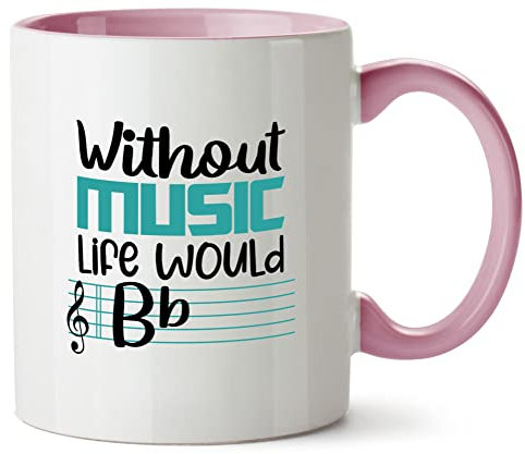 Hippowarehouse Life Without Music Would B Flat Pun Printed Mug Various Colour Options Ceramic Cup Kitchenware 11oz