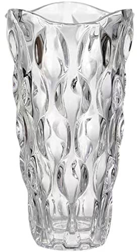 CEMABT Bouteille de Vase à Fleurs en Verre épaissi de 3,4 LB, Style soufflé à la Main de Luxe Exquis, décoratif pour Arrangement Floral, Mariage (Transparent)