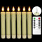 PChero LED Kerzen mit Fernbedienung, 6er Elektrische Kerzen Set LED Stabkerzen Kurz Echtwachs Flackernde Flame mit Timerfunktion für Halloween Silvester Party Zimmer Deko Weihnachten Wohnzimmer