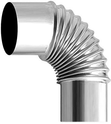 2 Stück 90° Gerippt 60mm Durchmesser Ofenrohr Rauchrohr 90 Grad Edelstahl Rohrbogen Ø 60 Schweißbogen Schweißfitting AuspuffbogenOfenknie Knie Heizung 90° Bogenknie Winkel