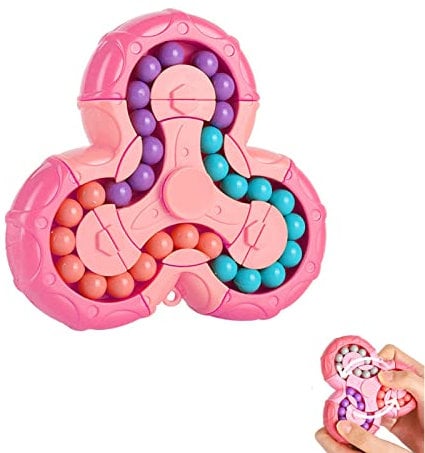 Magische Bohne Puzzle-Spielzeug, YUDANSI Rotierendes Fingerwürfel-Spielzeug, Zauberwürfel Handlich Spinner Fidget-Spielzeug Ball iq-Spiel, Geschenk für Kind ab3 Jahren Weihnachten Geburtstag Neujahr