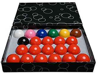 SOKKER Set mit 22 Billardkugeln Snooker aus Kunstharz, 52,4 mm, 15 rote Kugeln und 7 Mulitcolor