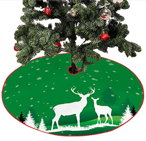 Mateju Weihnachtsbaum Rock Weihnachtsbaumdecke Groß Tannenbaum Unterlage Rund Christbaumdecke Christbaumständer Teppich Baumdecke für Weihnachtsdeko Neujahr Party (Grüner Baum,120cm)