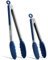 EEKEDO Lot de 2 pinces de cuisine en acier inoxydable et silicone pour la cuisson à 600 ºF - Résistantes à la chaleur - Pour barbecue - Pinces de verrouillage - 22,9 cm et 30,5 cm - Bleu classique