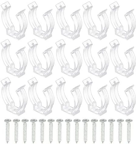 sourcing map 15 Stück T8 U Clips Halter Halterung für LED Glühbirne Montagehalterung Unterstützung Kunststoff Leuchtstoffröhre Klemmen LSD Schlauch Befestigungsklemmen mit Schrauben Klar