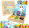 Gohytal Mosaik Steckspiel für Kinder, Spielzeug ab 2 3 4 5 7 8 Jahre Holz Montessori Steckspiel Geschenke für Geburtstag für Jungen und Mädchen-D