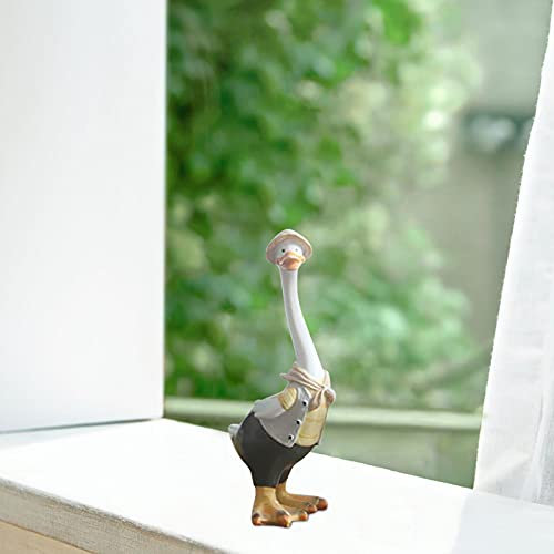 Gans Gartendeko Tierfigur Gartenstecker Gartendeko für draußen Figuren Handarbeit Ornament Gartendeko Gans Deko,Handarbeit Gartenstatue Dekorative Gans Gartenstecker Gartenfigur (D 1PCS, One Size)