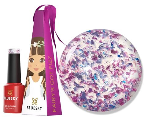 Bluesky Christmas Exclusive Gel Nail Polish Bauble 5ml, Fairy's Got Fizz, Pink Glitter Soak-Off Gel Polish for 21 Day Manicure, Professional, Salon& Home Use, Requires Curing Under UV/LED Lamp