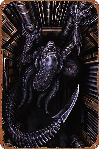 Alien Xenomorph Crawling Movie Poster Blechschild Vintage Wandschild Dekor 20,3 x 30,5 cm