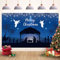 Koliphy Weihnachten Banner, Merry Christmas Deko für Drinnen und Draußen, Tiefes Blau Weihnachtsfeier Dekorationen Banner, 180 x 110cm