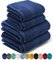 LEBENGOOD - Ensemble de Serviettes de Bain, Coton de qualité supérieure, 550 g/m², 2 lavabos, 2 Serviettes de Douche, Extra Doux, absorbantes et résistantes (2 50X90 2 70X130 Azulon)